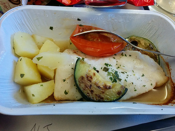 Even seafood on the flight home!